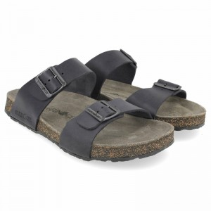 Men Haflinger Andrea Unlined Sandals Deep Grey | NZL862719