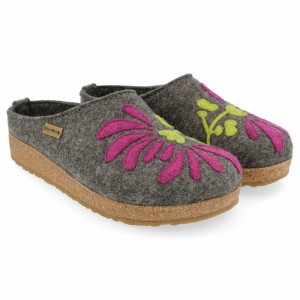 Men Haflinger Blooming Clogs Grey | XHY596482