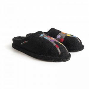 Men Haflinger Jack Slippers Black | GFE834075