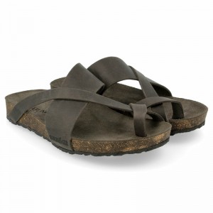 Men Haflinger Jackie Sandals Dark Grey | JQS549267