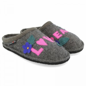 Men Haflinger Love & Peace Slippers Grey | ALW789246