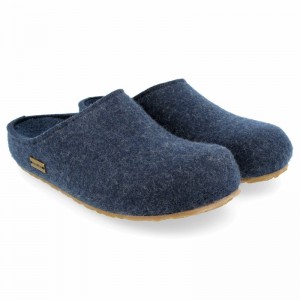 Men Haflinger Michl Slippers Blue | MBQ795426