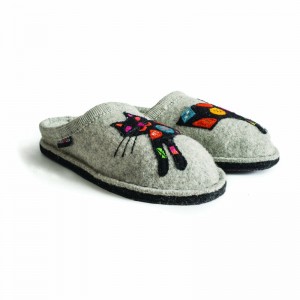 Men Haflinger Sassy Slippers Silver Grey | JZS276453