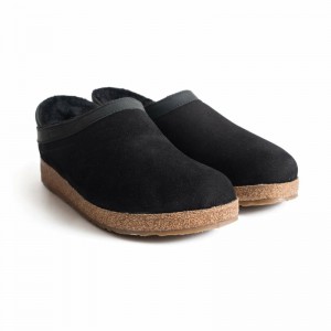 Men Haflinger Siberia Clogs Black | LEH452796