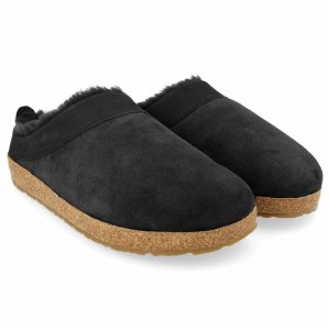 Men Haflinger Snowbird Clogs Black | UKP807146