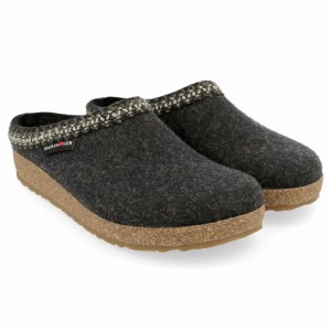 Men Haflinger Zigzag Clogs Grey | AFE231695