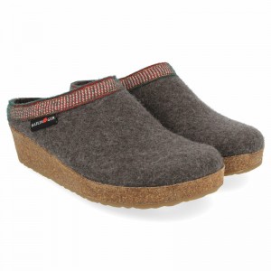 Women Haflinger Belle Clogs Grey | UPL690815