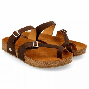 Women Haflinger Hedda Sandals Brown | ILQ027459