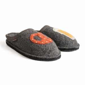 Women Haflinger Oktoberfest Slippers Grey | WCP541209