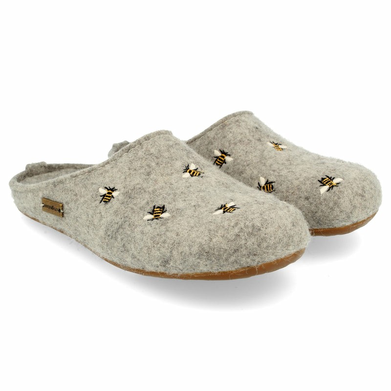 Men Haflinger Api Slippers Silver Grey | UND987315