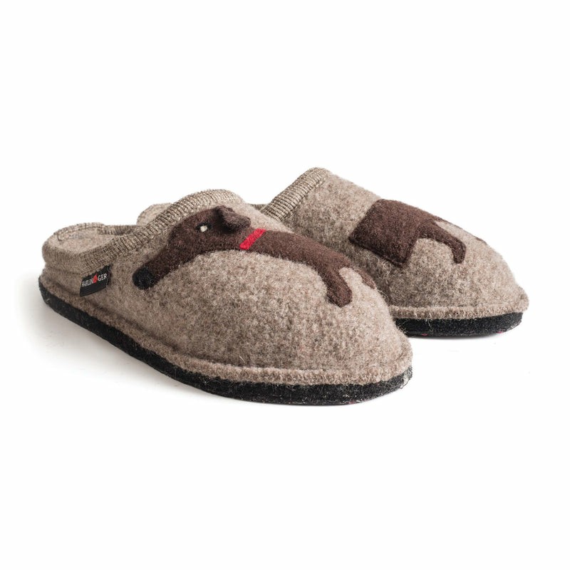 Men Haflinger Doggy Slippers Black | AXI280365