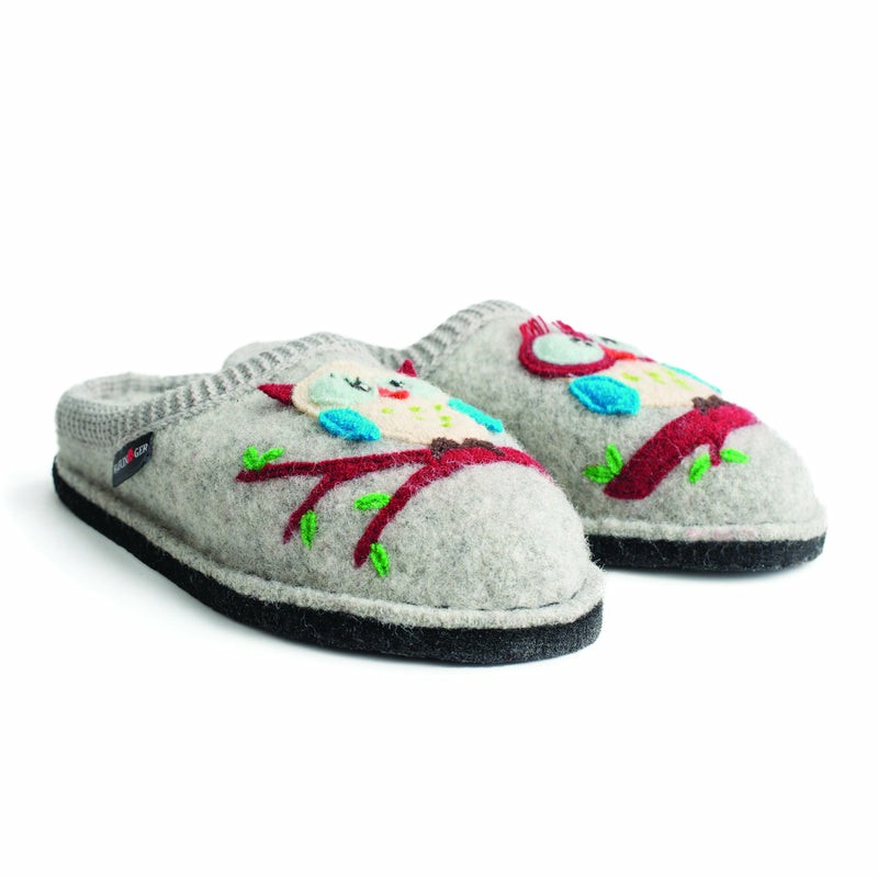 Men Haflinger Olivia Slippers Grey | UIY325016