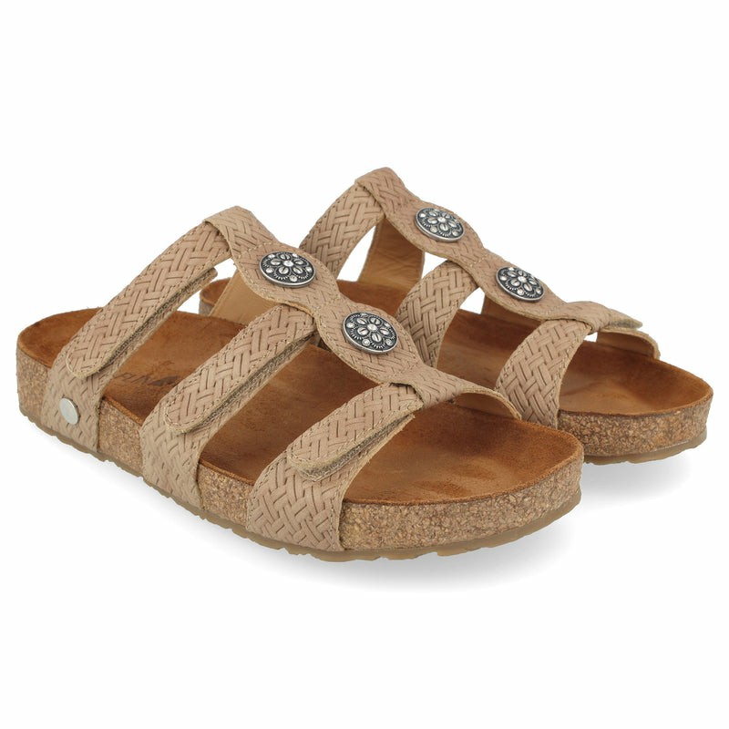 Women Haflinger Alice Sandals Grey Brown | TDW145268