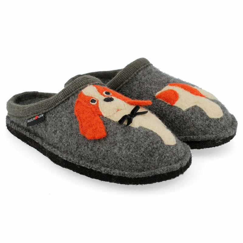 Women Haflinger Spaniel Slippers Grey | XWG075139